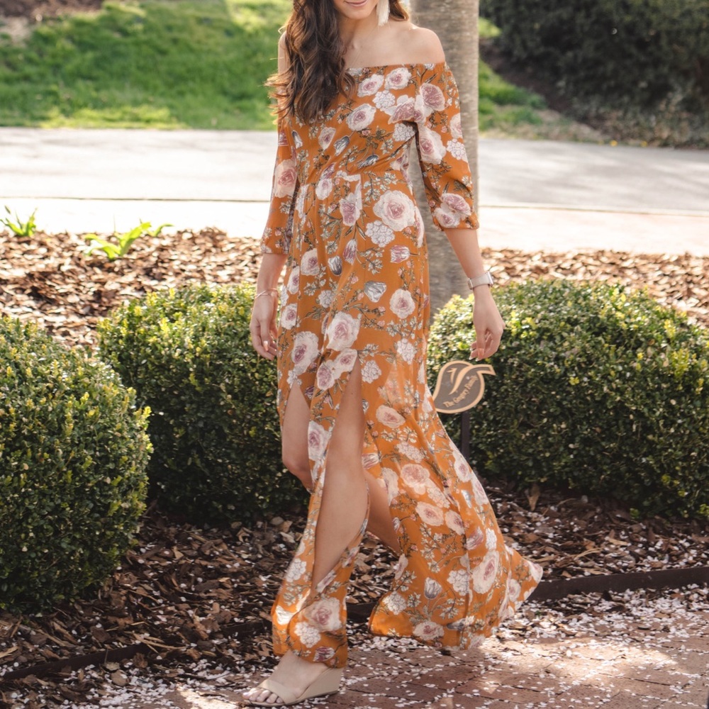 Floral Off the Shoulder Dress